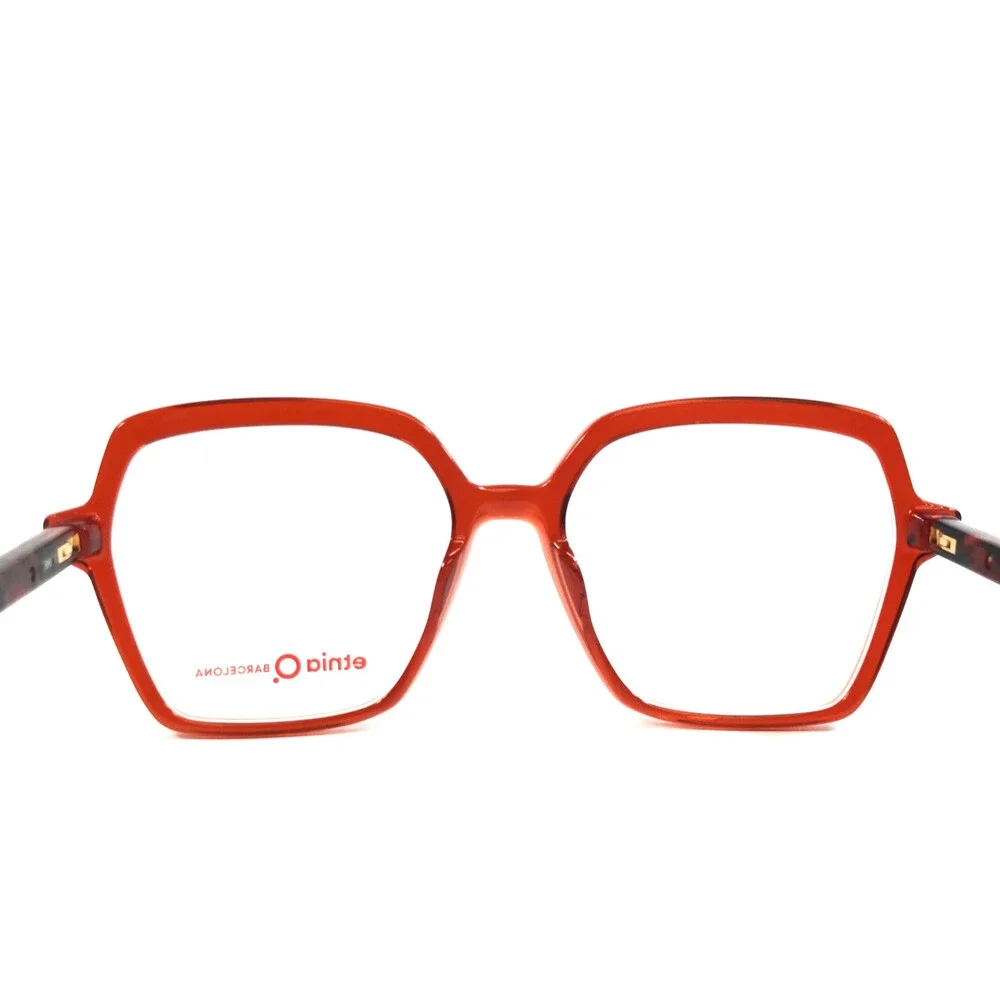 Etnia Barcelona Eyeglasses Frame KORE OG Orange Red Geometric Full Rim 54-17-138